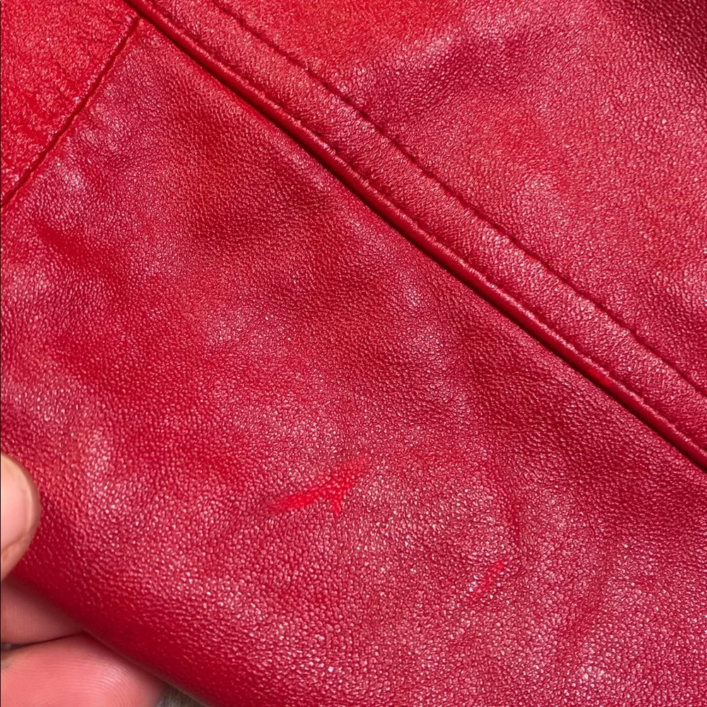 Valerie Stevens Red Leather Jacket Women’s Small DISTRESSED - Picture 13 of 14